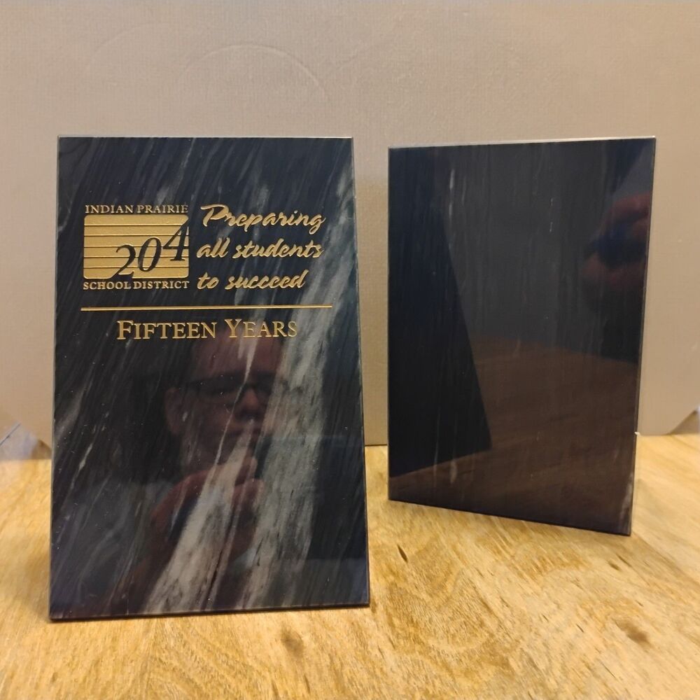 Black Stone Marble Bookends Set of 2 Modern Geometric Polished 6x4 in engraved